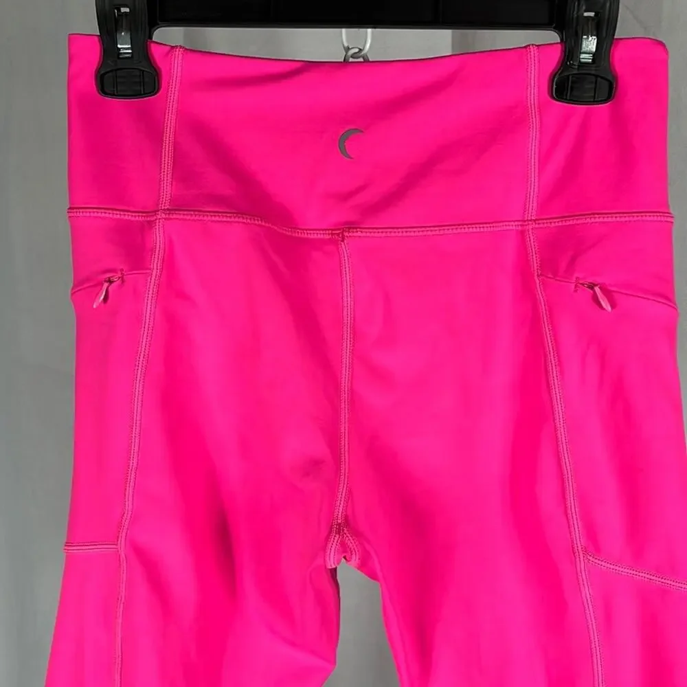 Zyia Active Hot Pink Zipper‎ Pocket Light N Tight Hi-Rise Crop 17”.